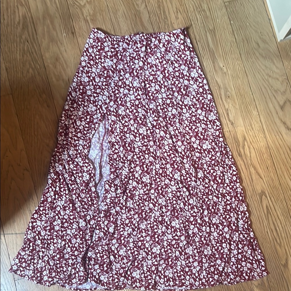 Reformation A-Line Skirt - Burgundy Floral